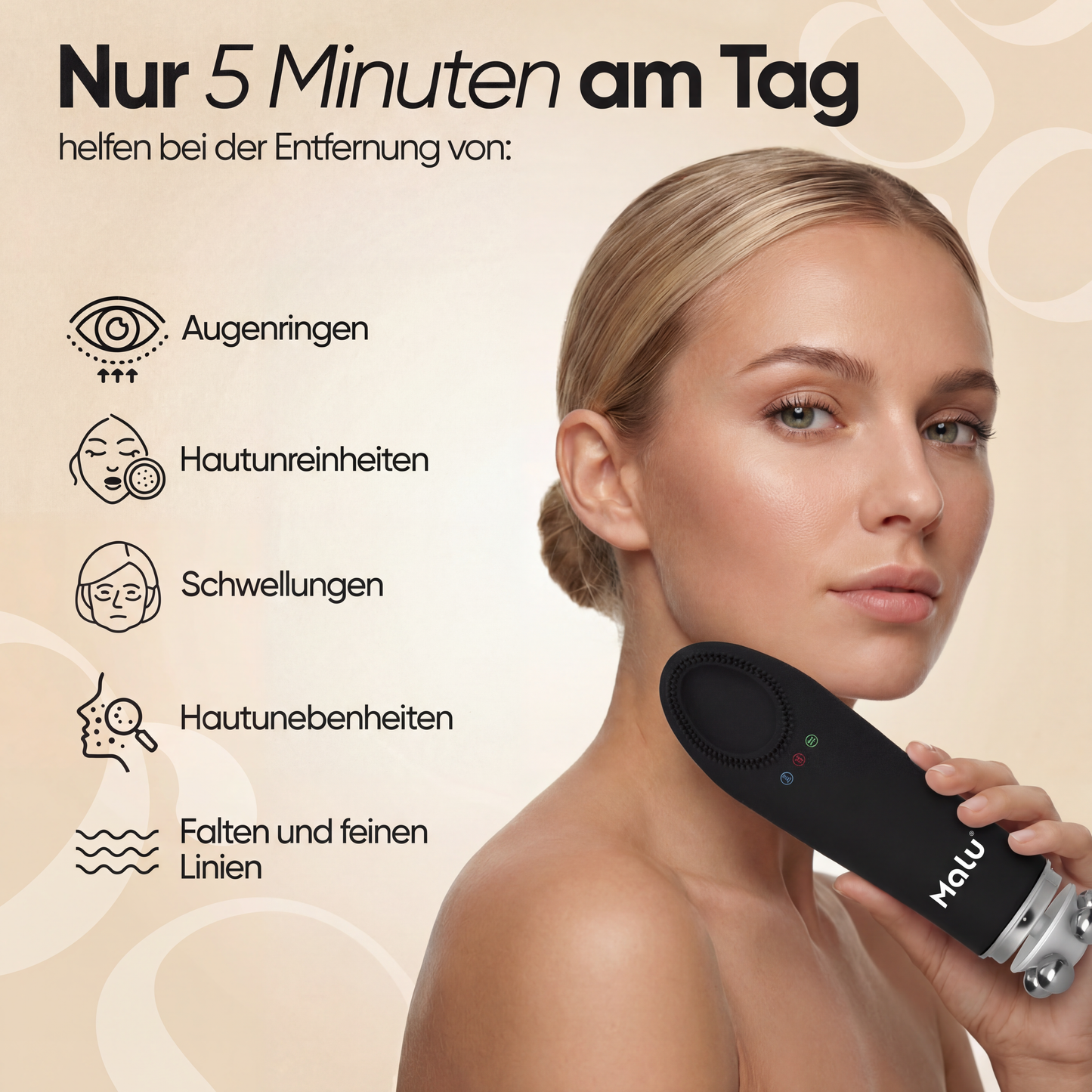 Malu 5-in-1 Gesichtsreinigungs- & Massagegerät